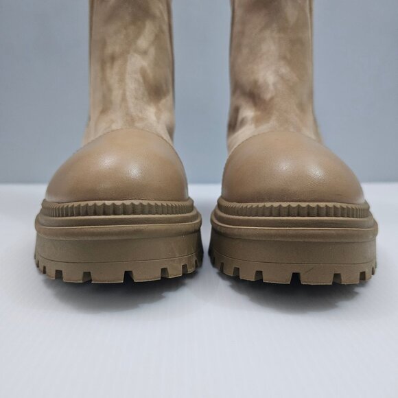 Marc Fisher LTD Hadria Ankle Boot Womens 8 Natural Tan Suede Chelsea Cap Toe - Picture 6 of 14